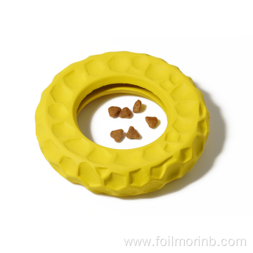 Natural Rubber Chew pet puppy toy ring Feeder